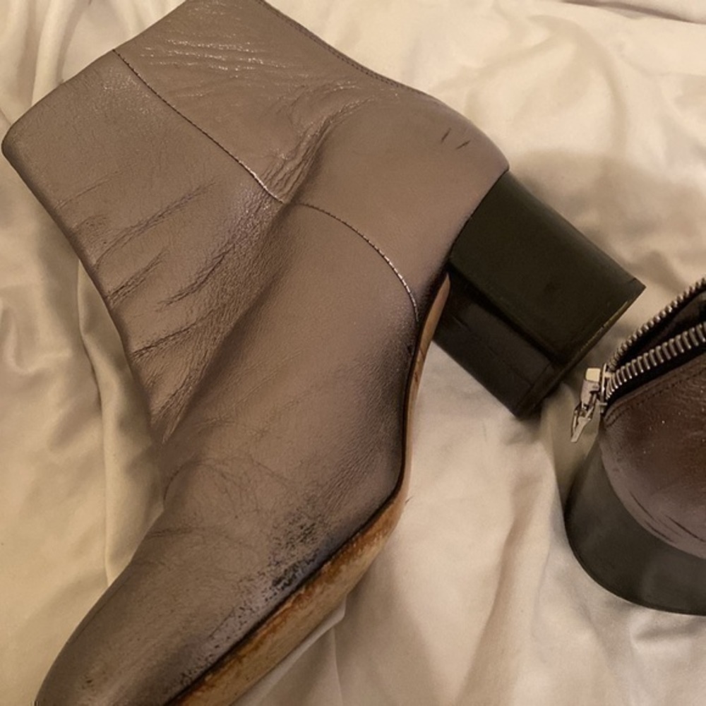 rag and bone Leather Silver Booties (Made in Italy) - Picture 12 of 13
